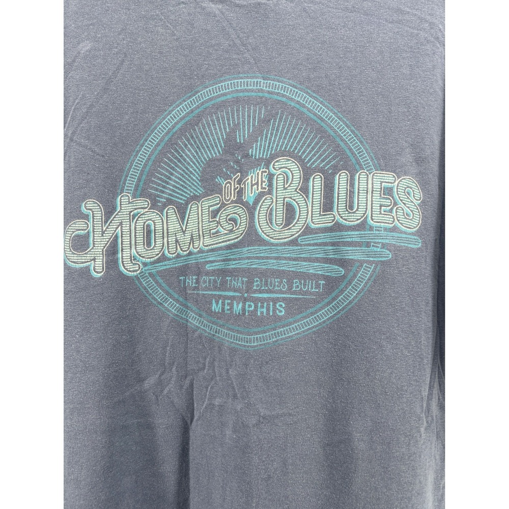Comfort Colors Memphis Home of the Blues Graphic T-Shirt Blue Gray Mens XL - Picture 3 of 9